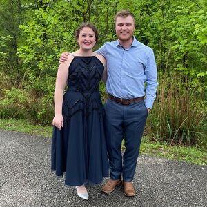 ASOS Navy Midi Dress